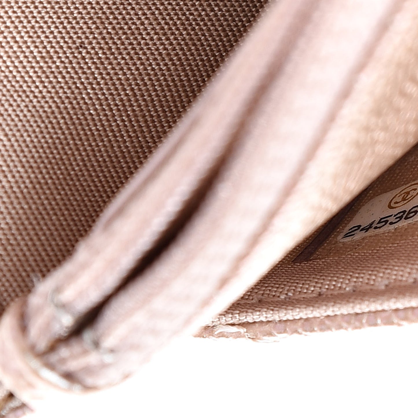 Metallic Caviar Chevron Quilted Wallet On Chain WOC Light Gold