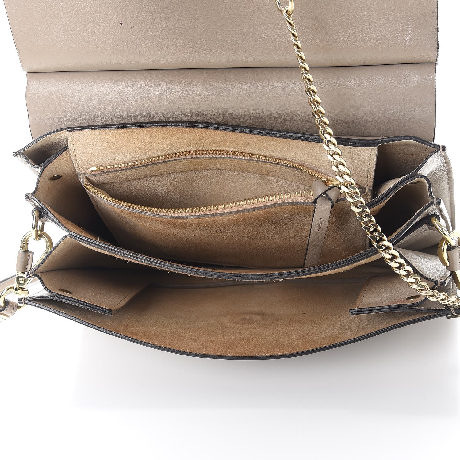 Chloe Calfskin Suede Medium Faye Shoulder Bag Motty Grey 5 of 17