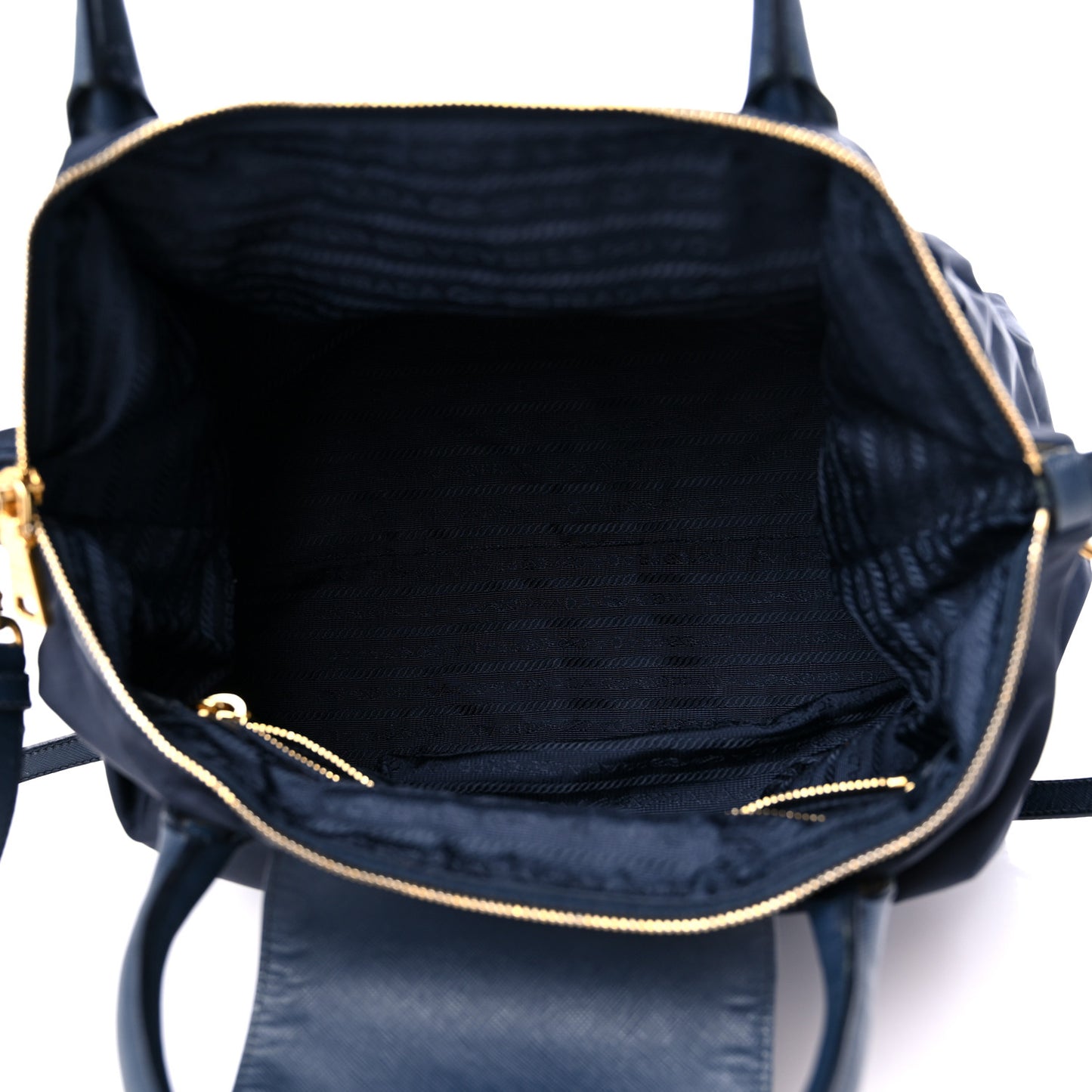 Tessuto Nylon Saffiano Tote Blue