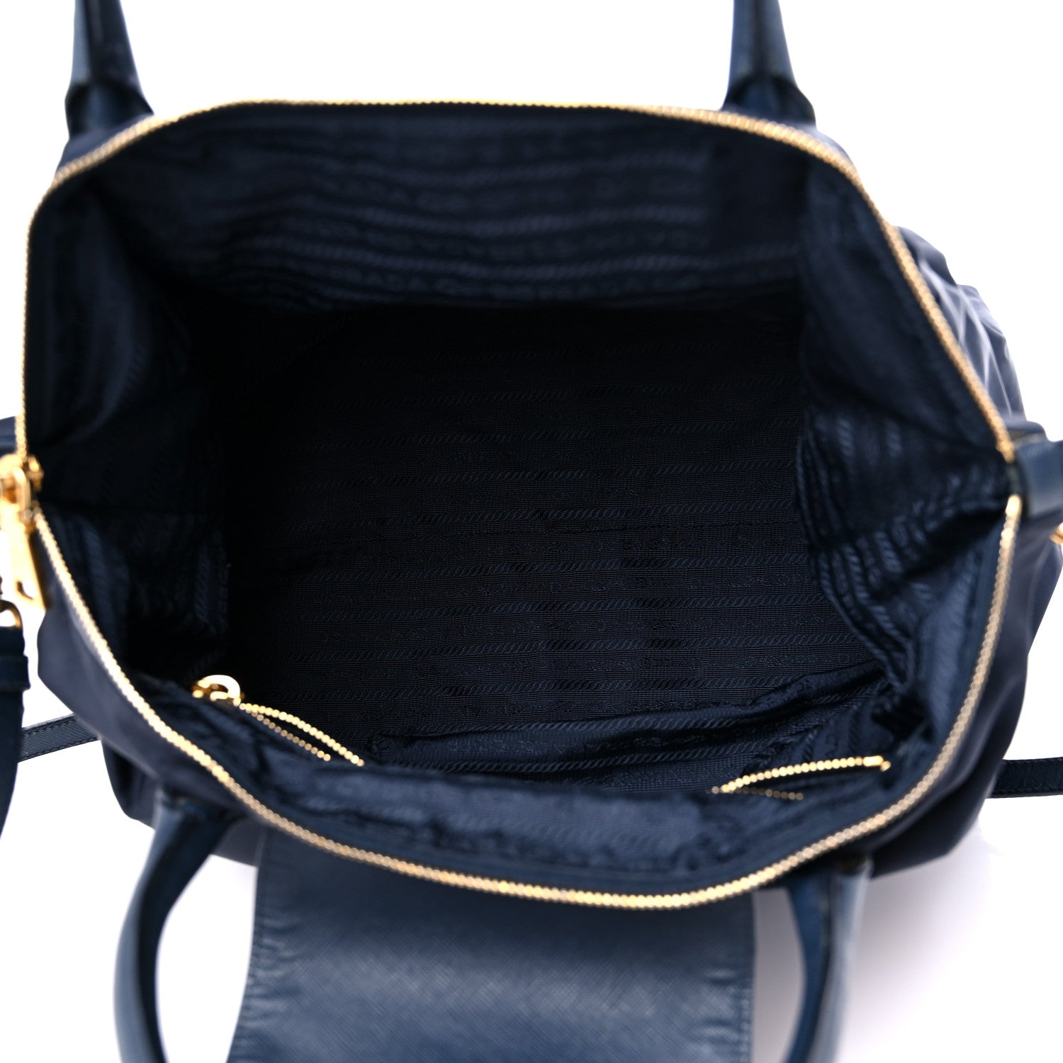 Prada Tessuto Nylon Saffiano Tote Blue 5 of 18