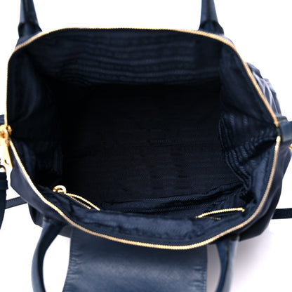 Prada Tessuto Nylon Saffiano Tote Blue 5 of 18