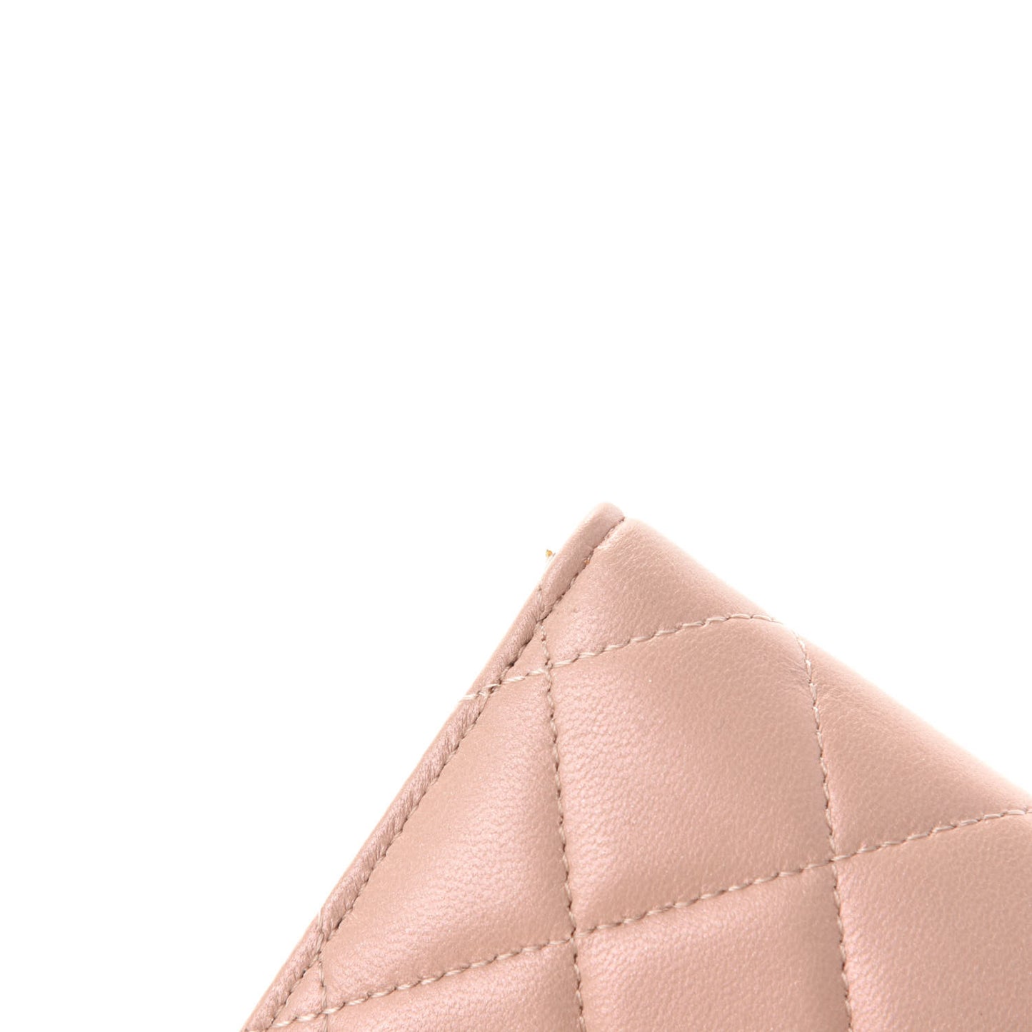 Iridescent Calfskin Quilted Boy Wallet on Removable Chain Light Pink