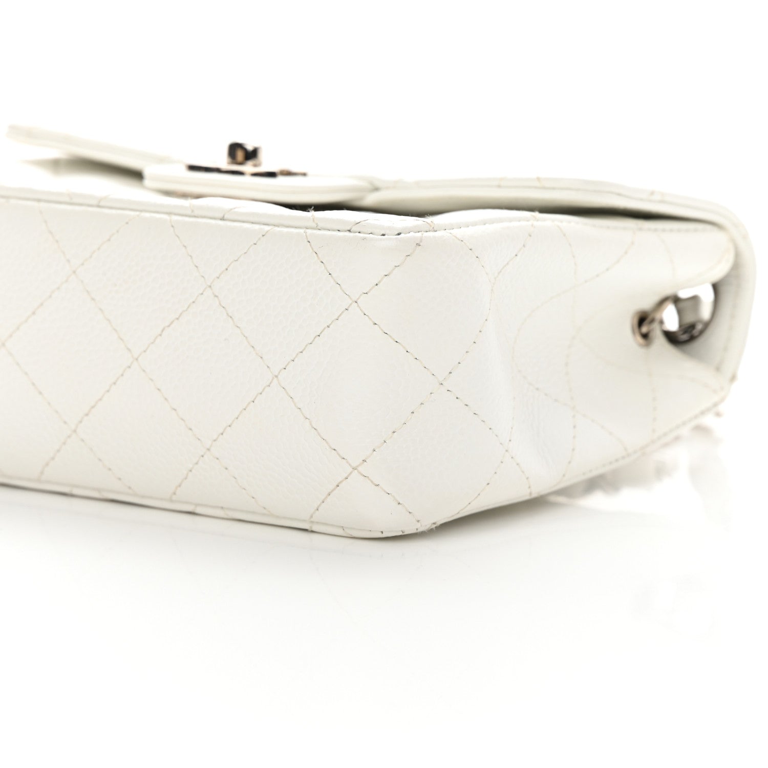 Chanel Caviar Quilted Mini Square Flap White 10 of 17