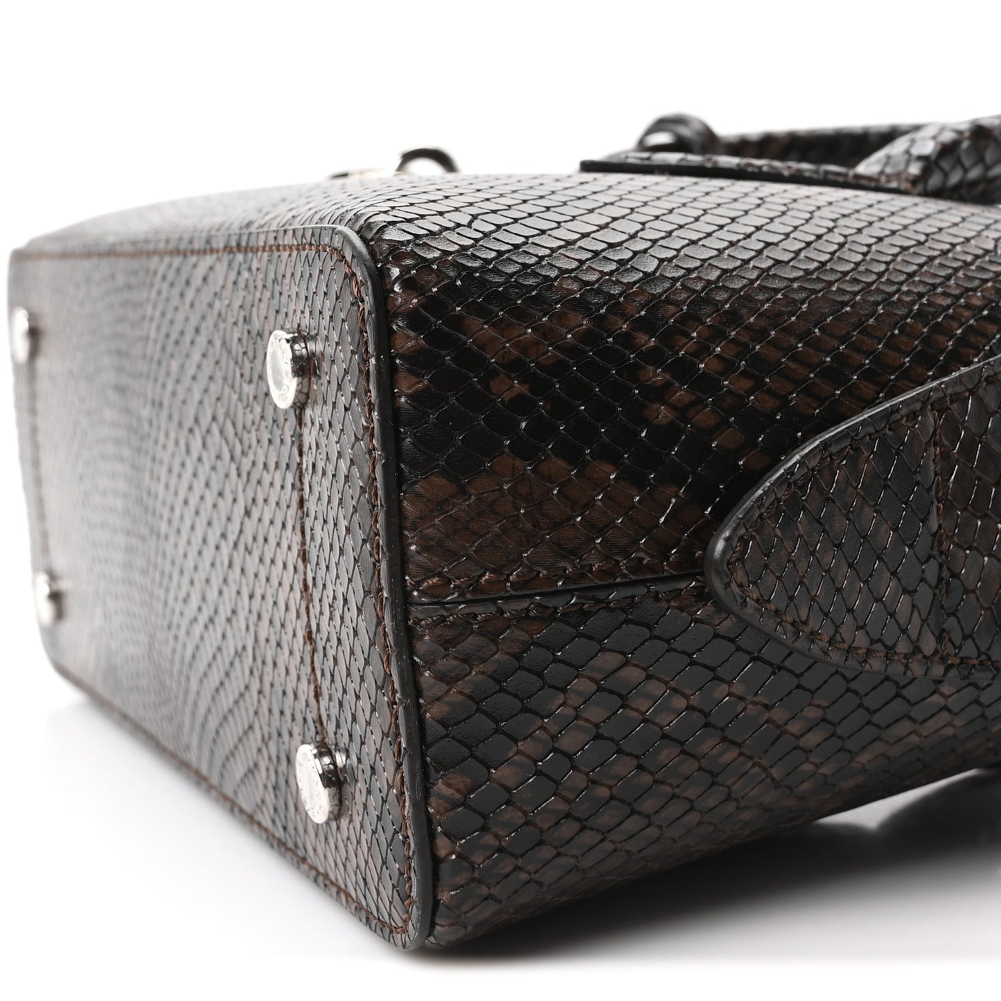 Faux Snake Print Ryder Crossbody Bag Espresso