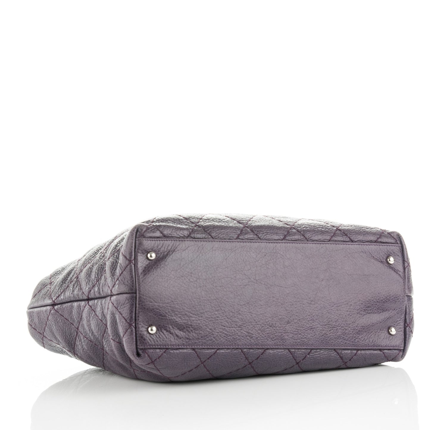 Glazed Calfskin Large On The Road Tote Purple