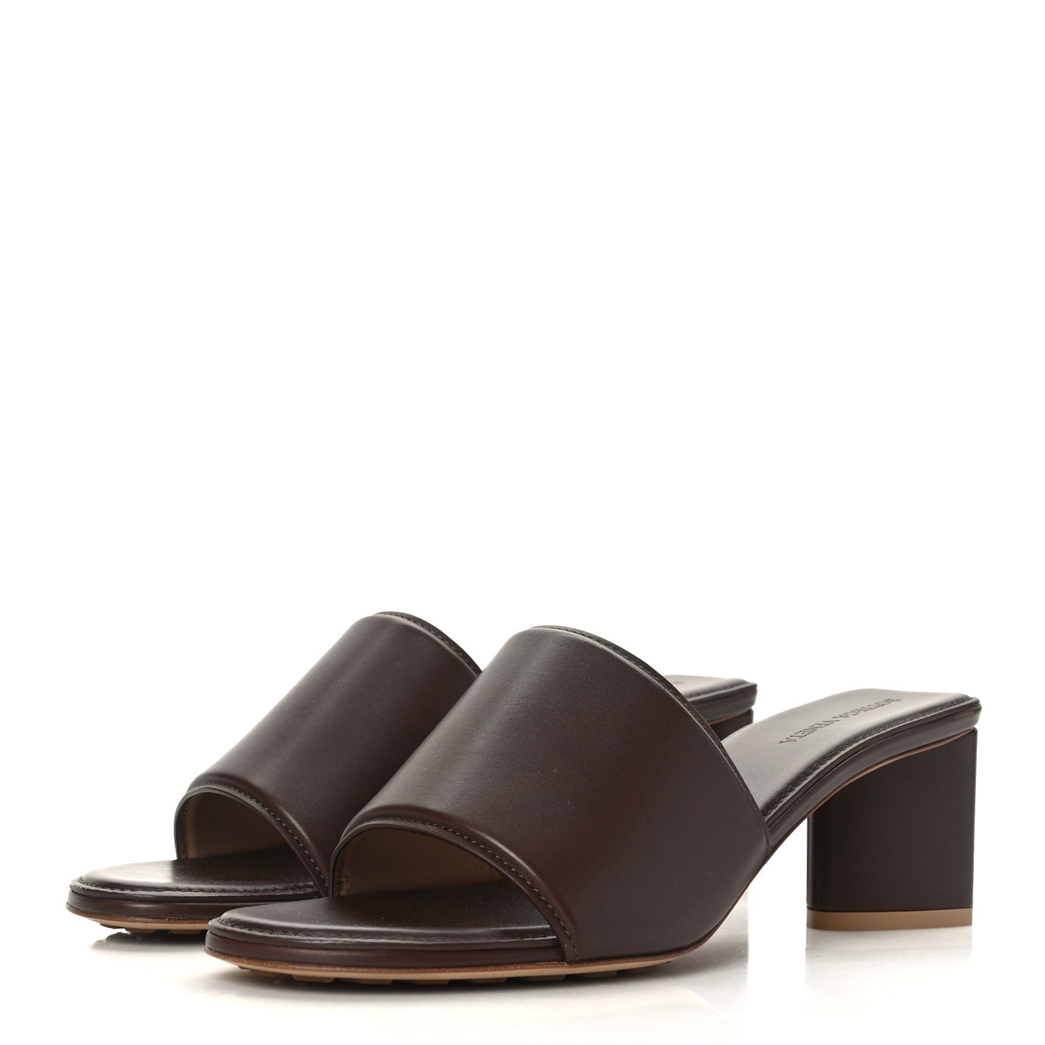 Bottega Veneta Vienna Calfskin The Band Mule Sandals 38 Bitter Chocolate 3 of 7