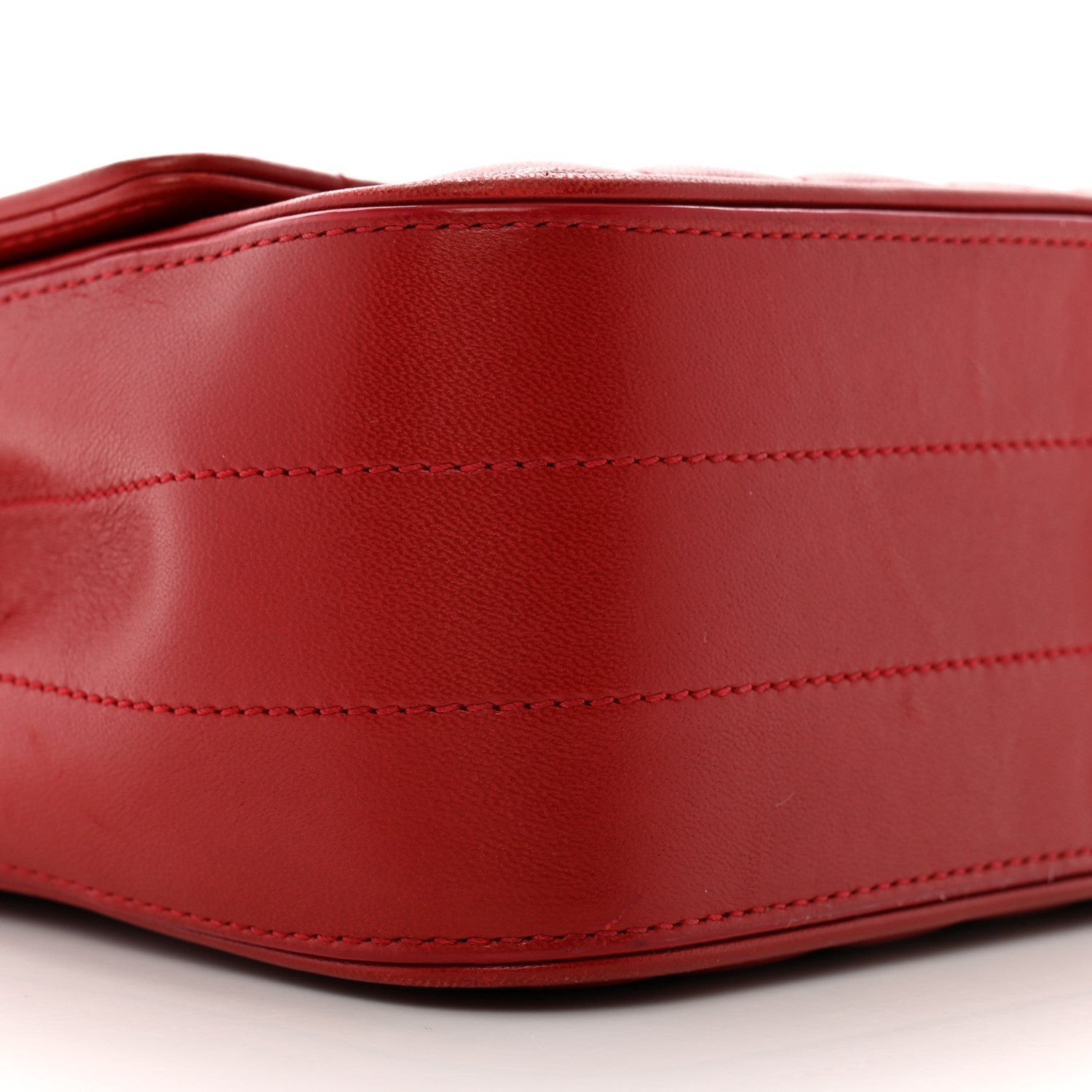 Saint Laurent Lambskin Matelasse Monogram Medium Vicky Chain Bag Rouge Eros 9 of 15