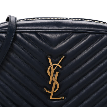 Saint Laurent Calfskin Matelasse Monogram Lou Camera Bag Deep Marine 8 of 11