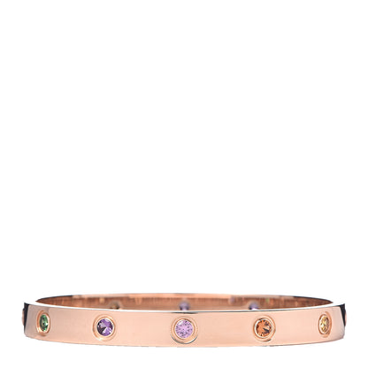 Cartier 18K Pink Gold Sapphire Garnet Amethyst LOVE Bracelet 16 3 of 7