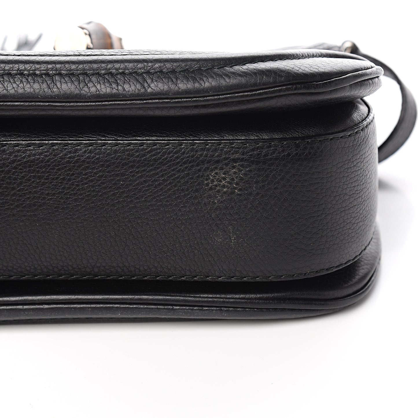 Calfskin Medium New Bamboo Top Handle Bag Black
