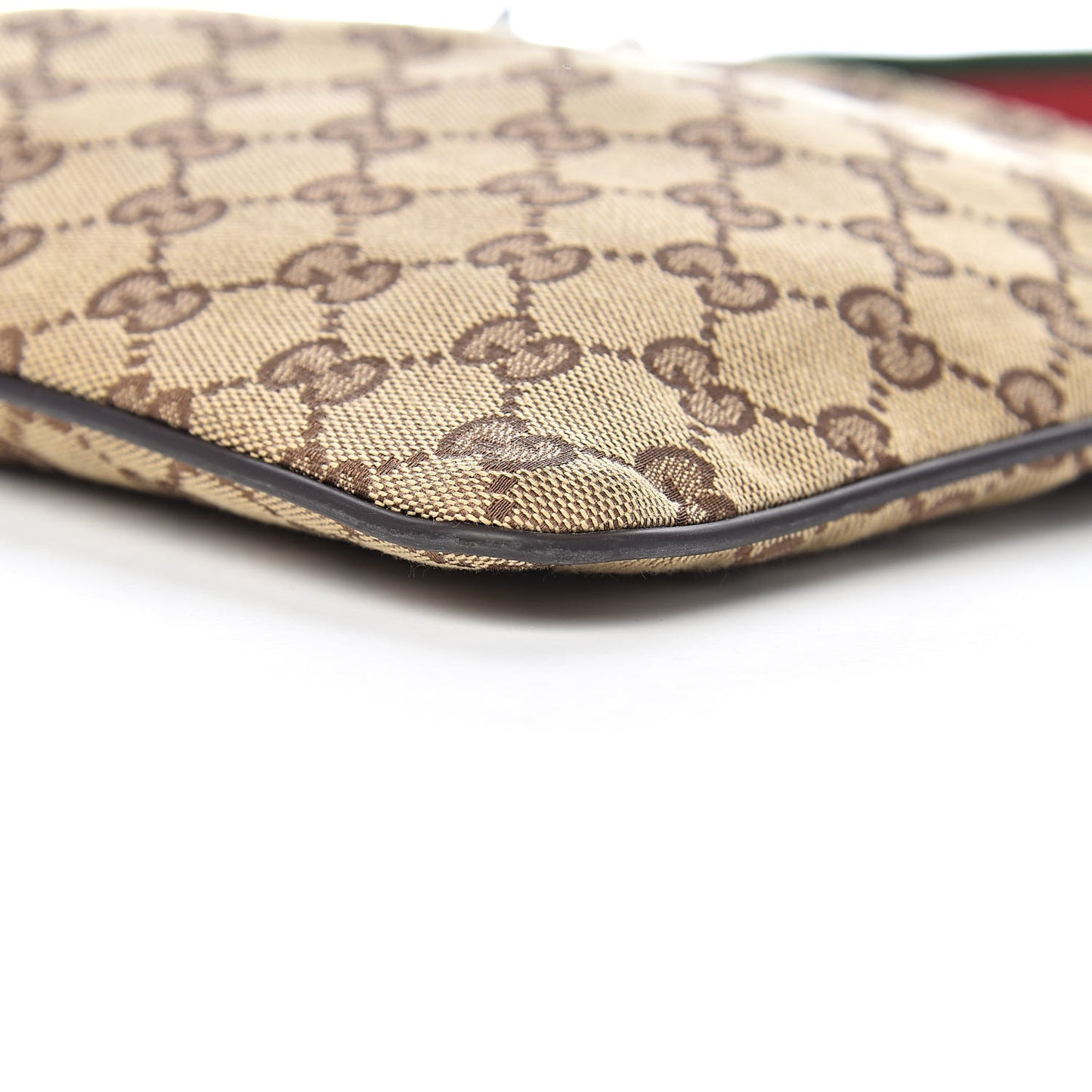 Monogram Web Small Flat Messenger Bag Brown