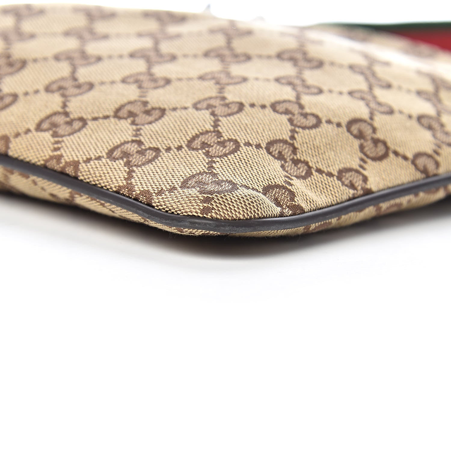 Gucci Monogram Web Small Flat Messenger Bag Brown 9 of 11
