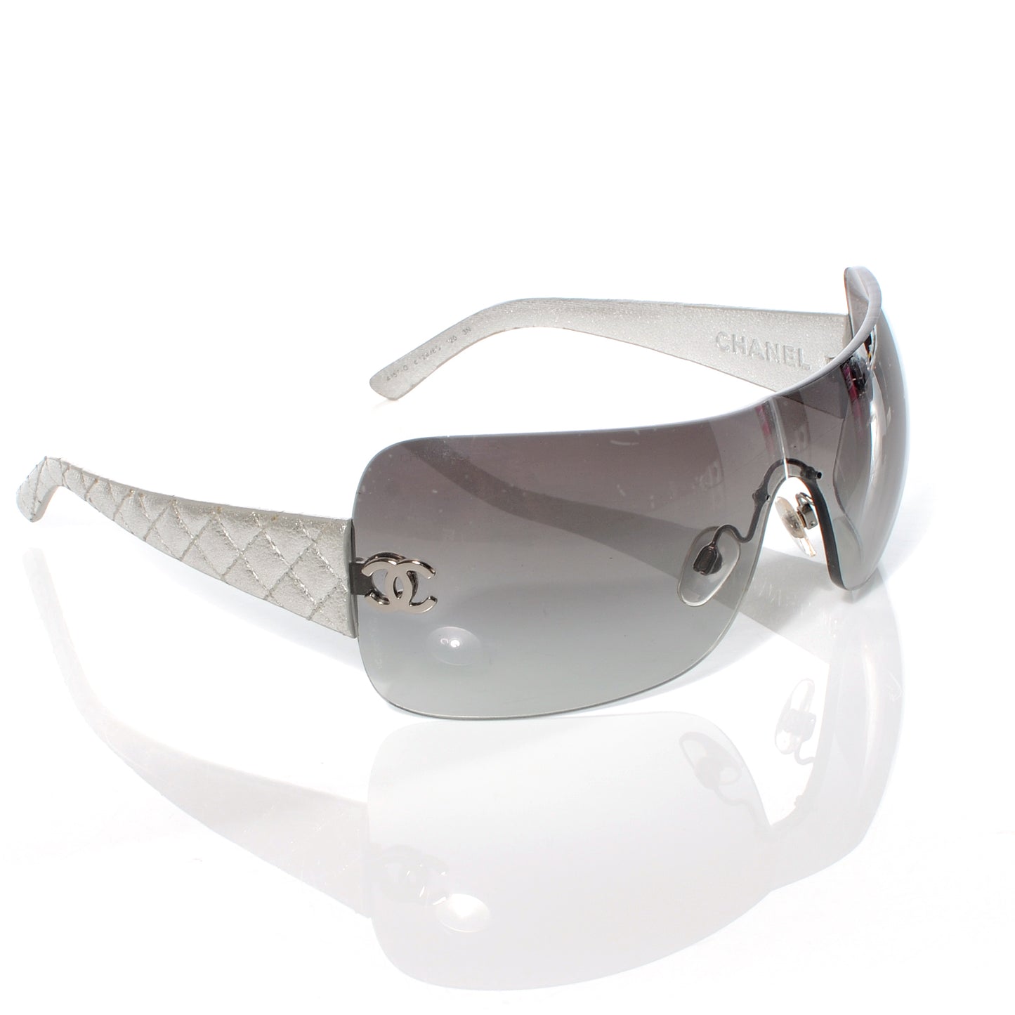 Leather Quilted CC Sunglasses 4157 Silver