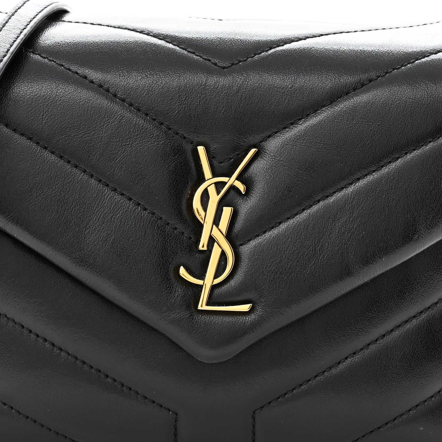 Saint Laurent Calfskin Y Quilted Monogram Toy Loulou Crossbody Bag Black 9 of 13