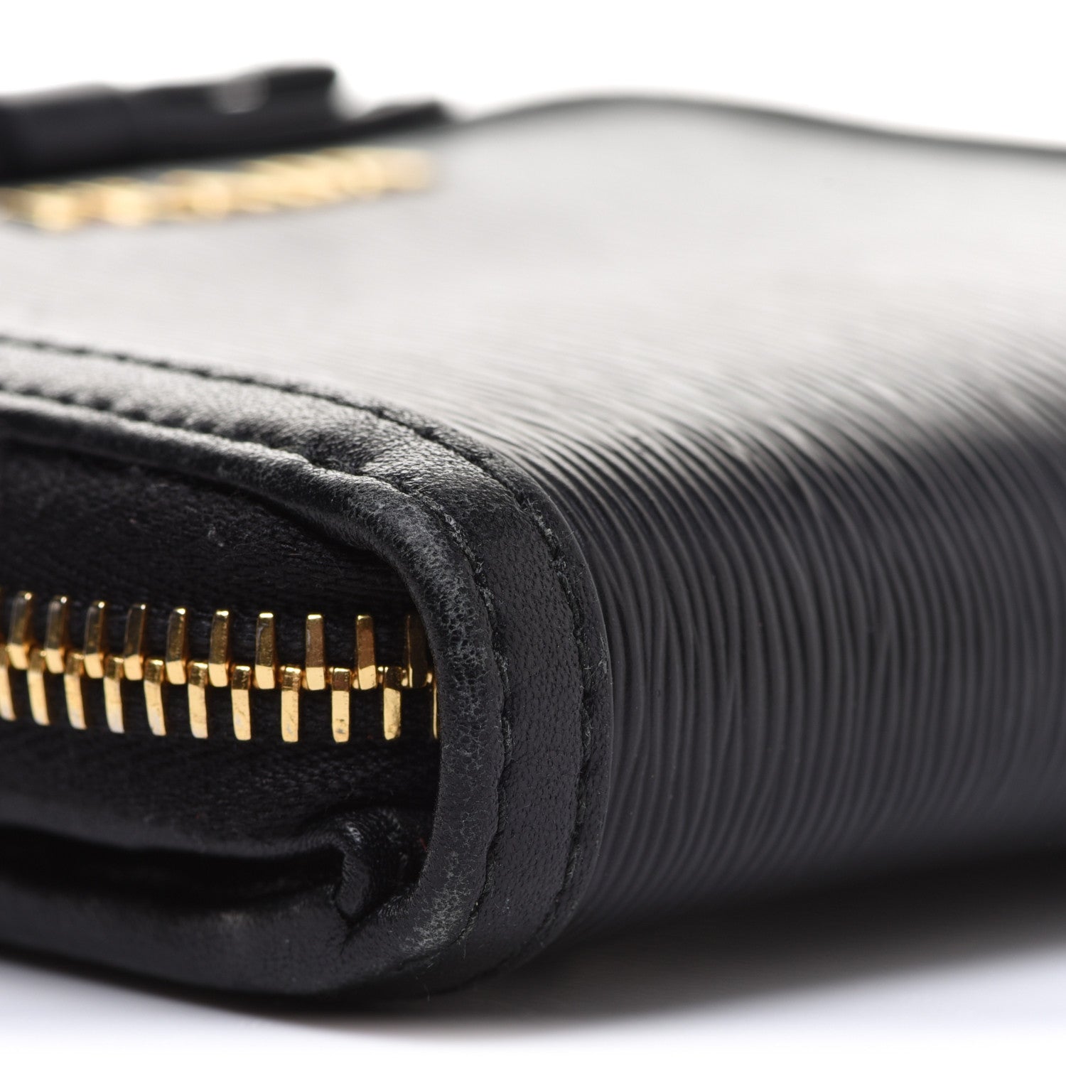 Prada Saffiano Compact Bow Zip Around Wallet Black 5 of 15
