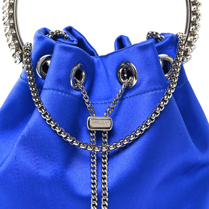 Jimmy Choo Satin Crystal Embellished Bon Bon Bag Blue 8 of 12