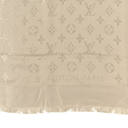 Louis Vuitton Silk Wool Monogram Shawl Sauge 3 of 4