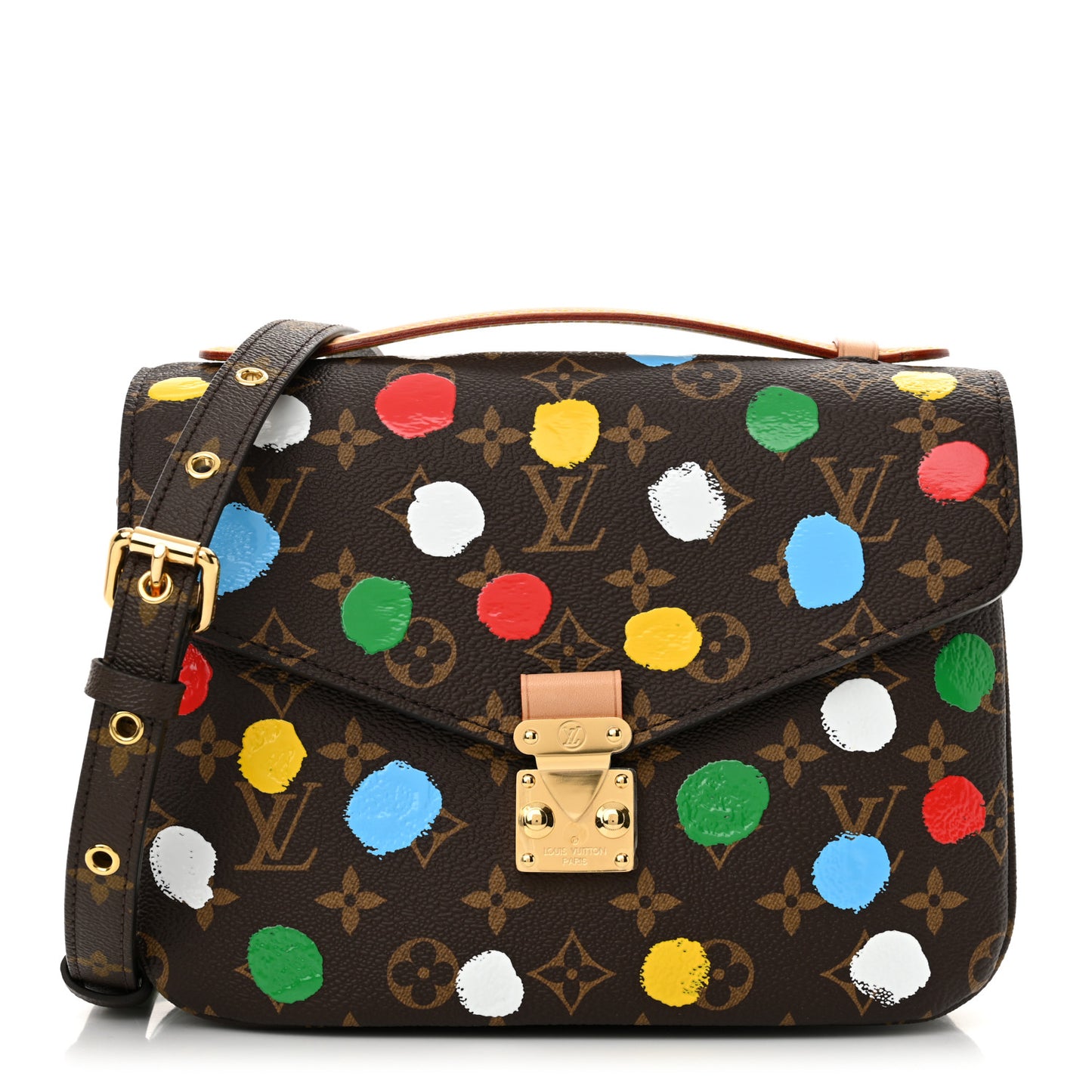 LV x YK Monogram Painted Dots Pochette Metis