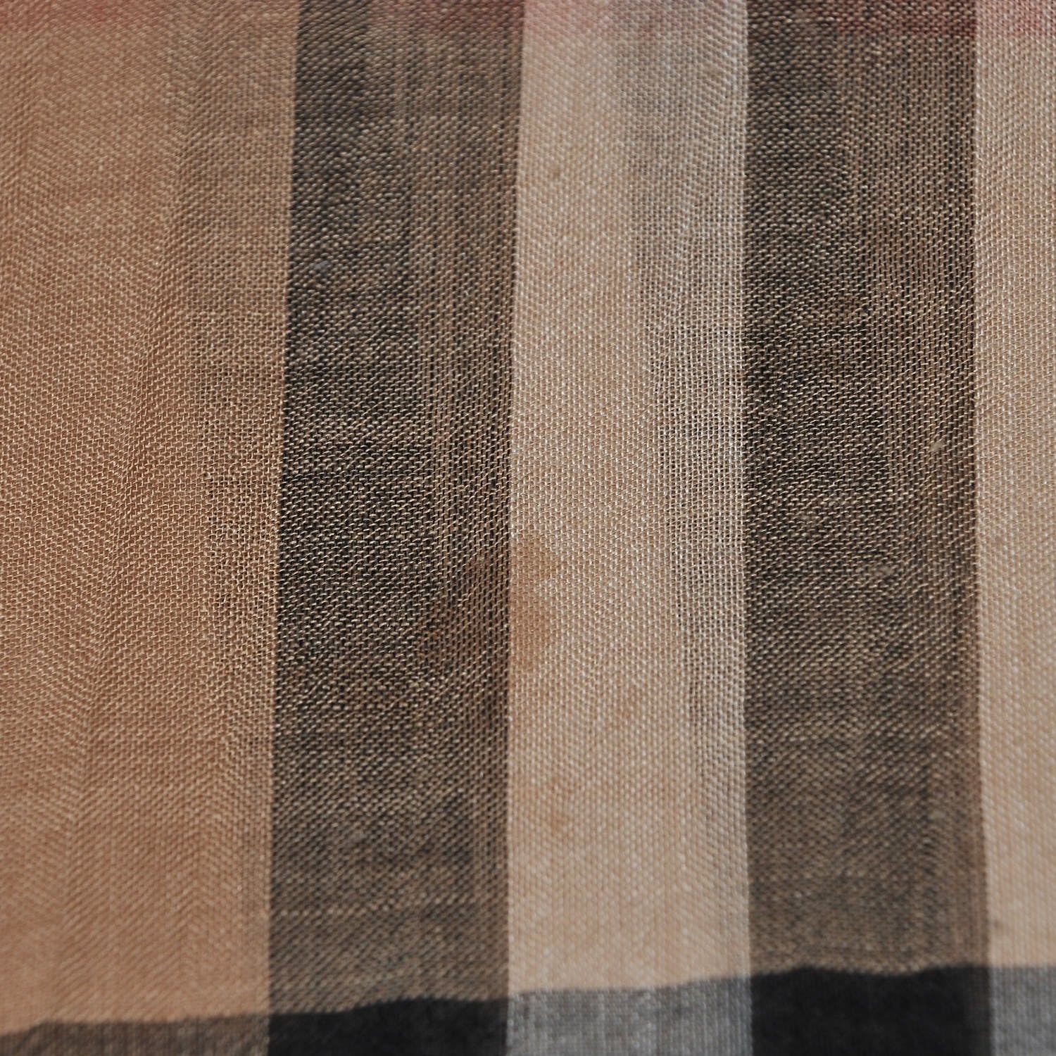 Burberry Linen Giant Check Lightweight Scarf Camel 9 of 10