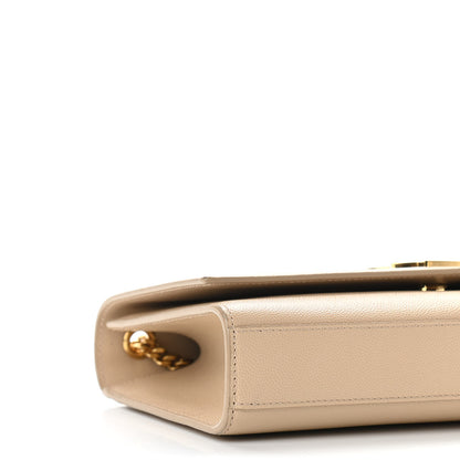 Saint Laurent Grain De Poudre Medium Monogram Kate Satchel Dark Beige 8 of 9