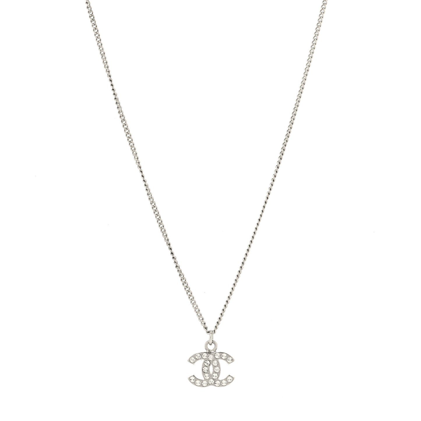 Crystal Timeless CC Necklace Silver