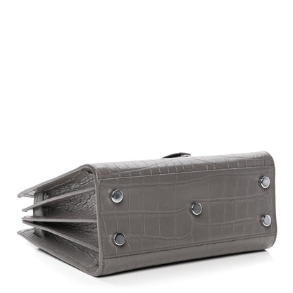 Saint Laurent Calfskin Crocodile Embossed Nano Sac De Jour Fog 3 of 6
