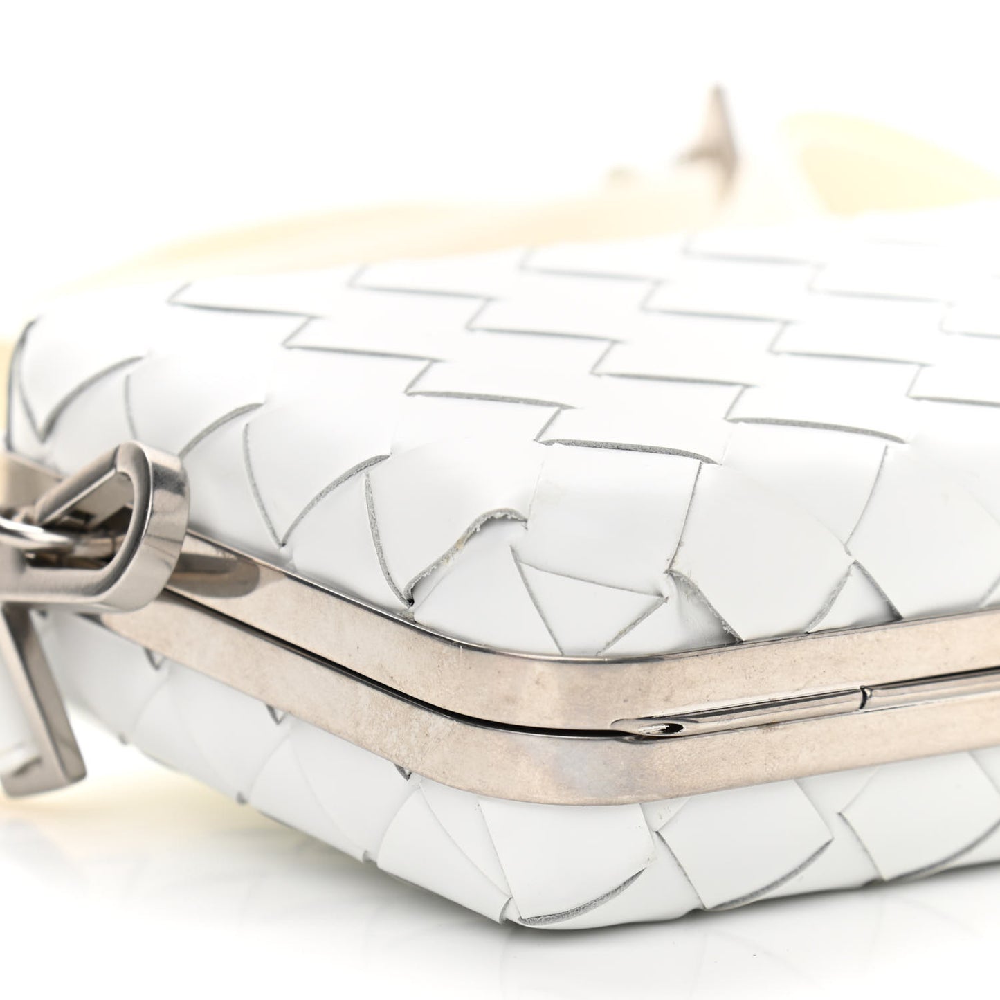 Spazzolato Intrecciato Mens Crossbody Messenger Bag White