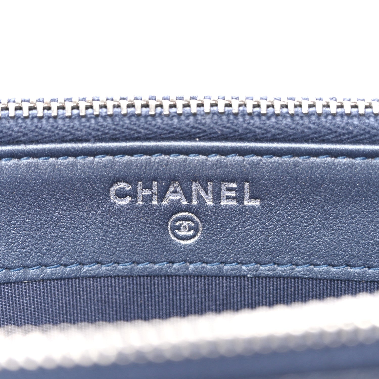 Chanel Metallic Caviar Quilted Small Boy Clutch With Chain Navy 8 of 13