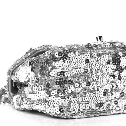 Chanel Sequin Mini Square Flap Grey 8 of 9