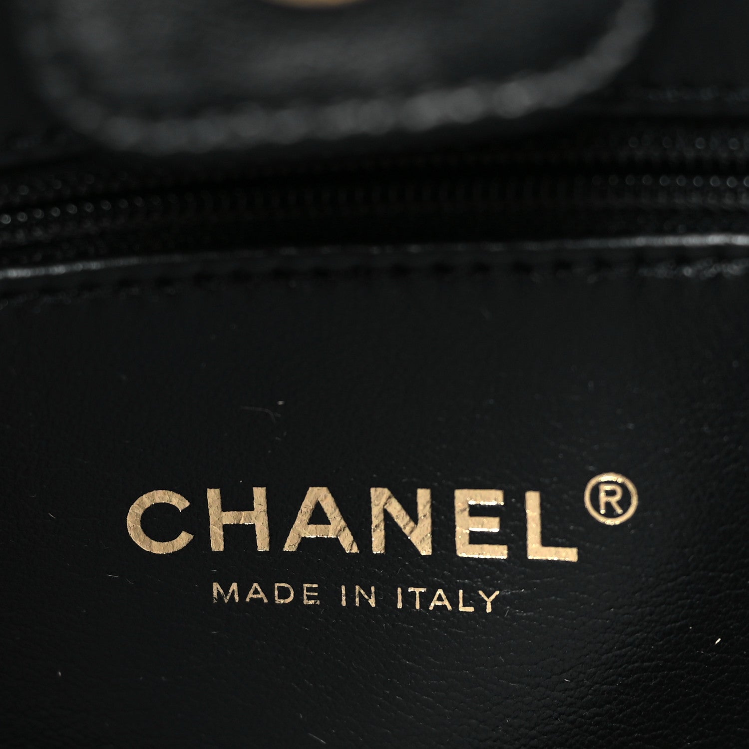 Chanel Lambskin Quilted Chaine Lettre Small Bucket Bag Black 6 of 10