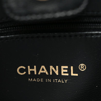 Chanel Lambskin Quilted Chaine Lettre Small Bucket Bag Black 6 of 10