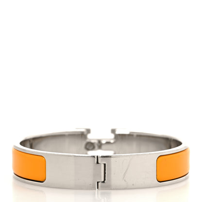 Hermes Enamel Narrow Clic Clac H Bracelet PM Jaune Madras 3 of 4