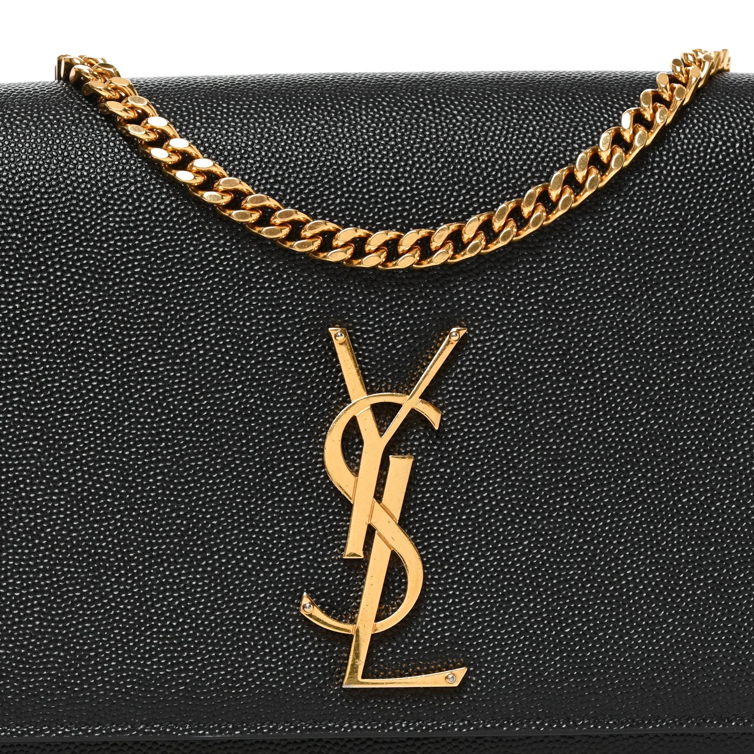 Saint Laurent Grain De Poudre Medium Classic Monogram Kate Satchel Black 7 of 9