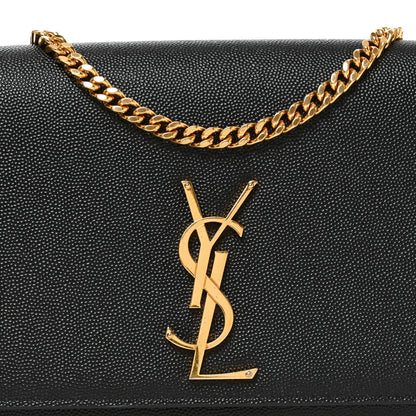 Saint Laurent Grain De Poudre Medium Classic Monogram Kate Satchel Black 7 of 9