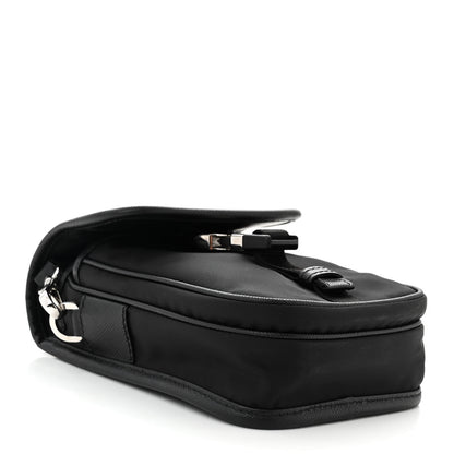 Prada Re-Nylon Saffiano Mini Pocket Single Snap Buckle Messenger Bag Black 4 of 9
