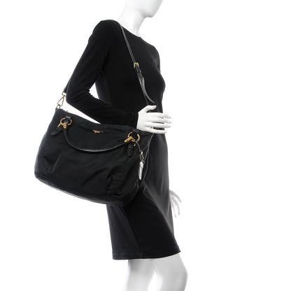 Prada Tessuto Nylon Nappa Shoulder Bag Black 2 of 12