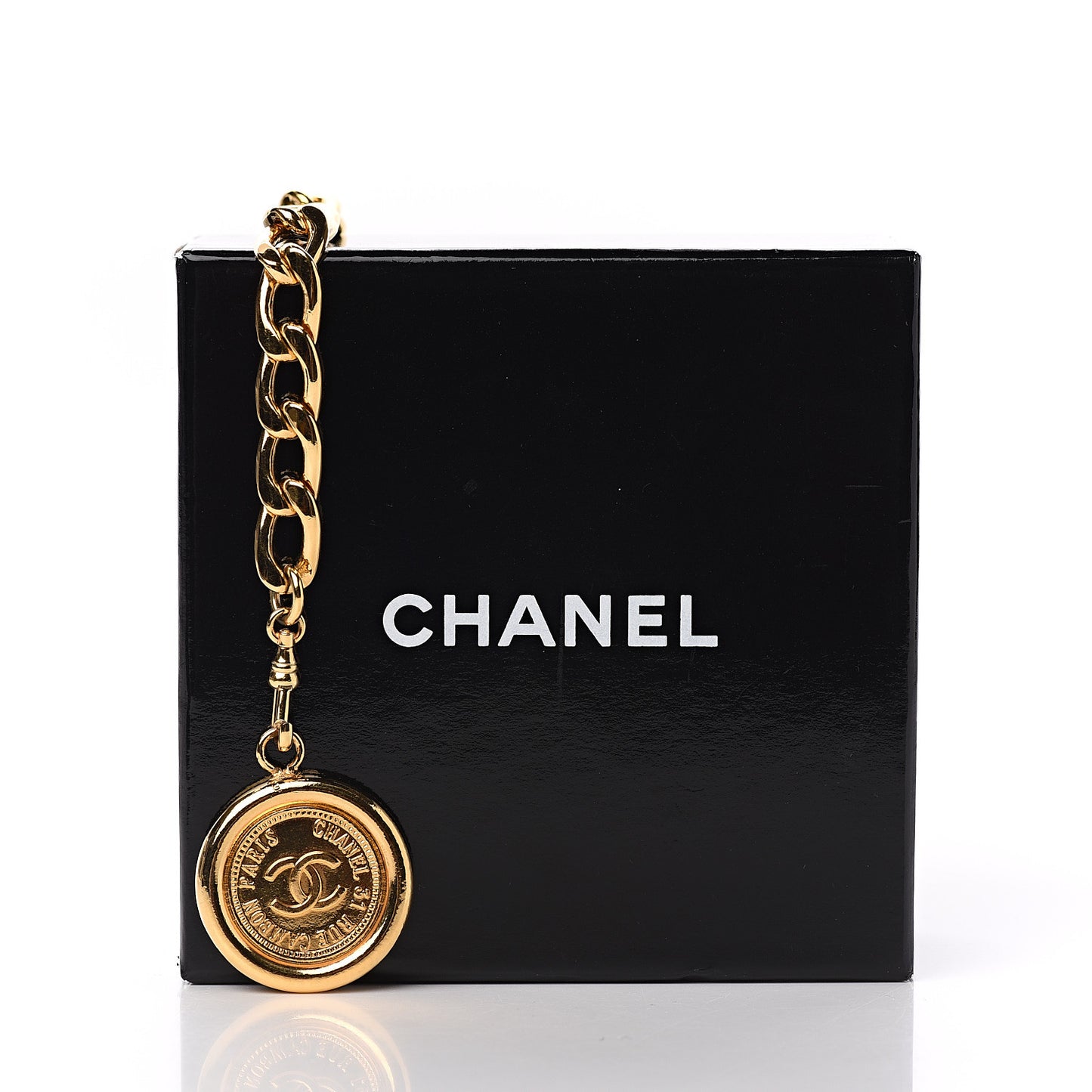 Metal Chain CC Medallion Belt Gold
