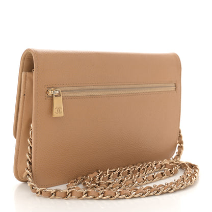Chanel Caviar Timeless CC Wallet on Chain WOC Beige 3 of 14