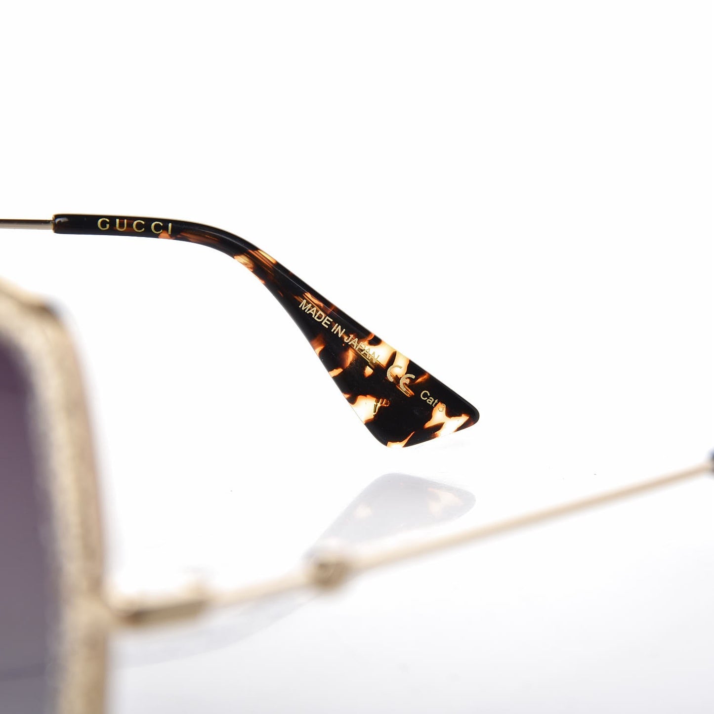 Glitter Acetate Oversize Square Frame Sunglasses GG0106S Gold