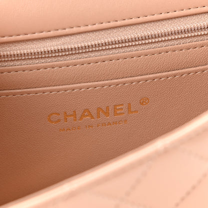 Chanel Lambskin Quilted Mini Top Handle Rectangular Flap Beige 6 of 11