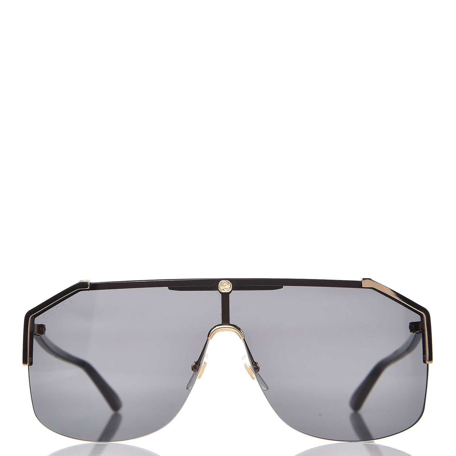 Gucci Metal Rimless Square Sunglasses GG0291S Black Gold 2 of 6