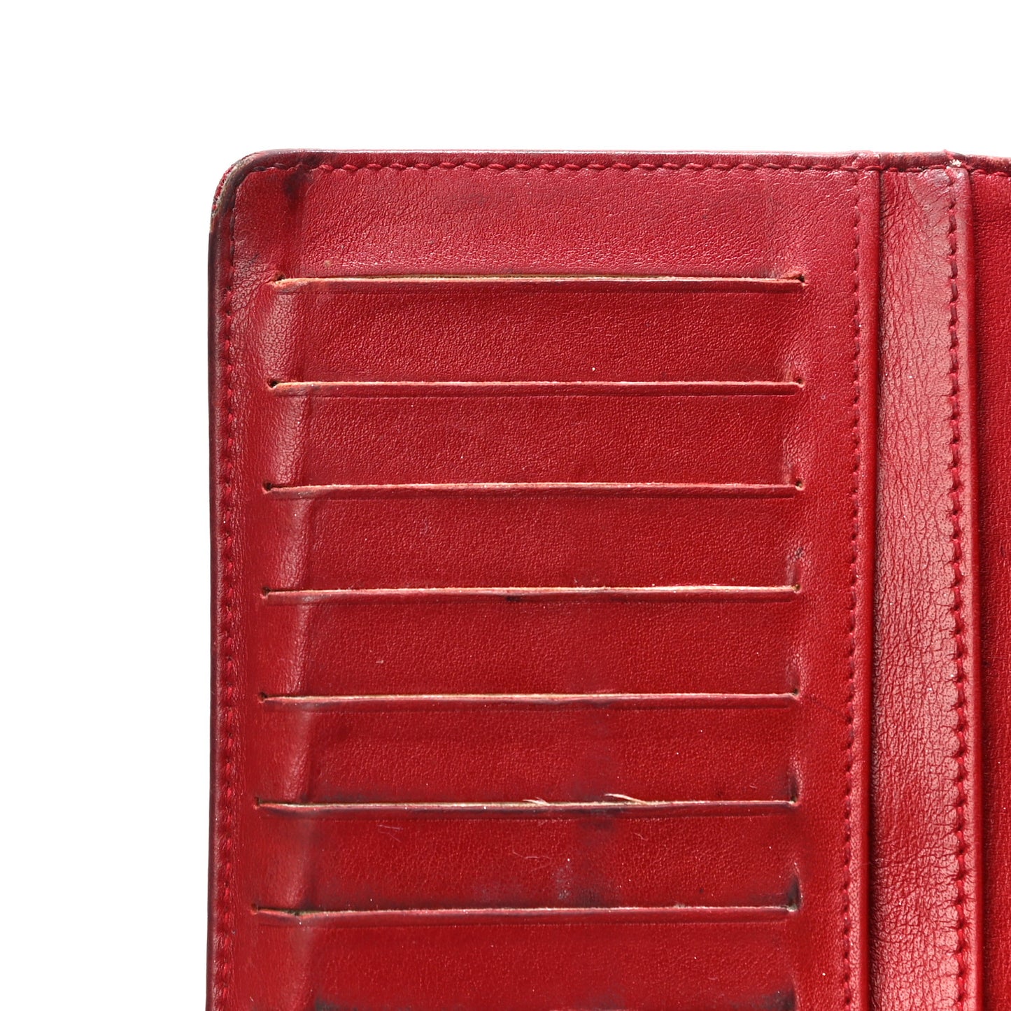 Patent Camellia Embossed Yen Wallet Red