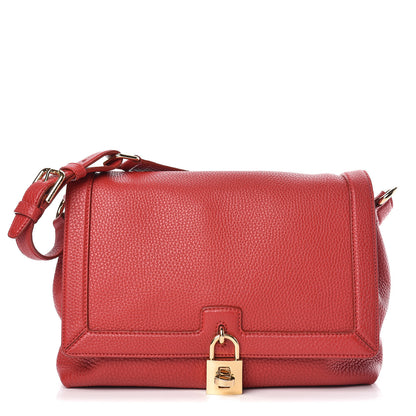 Dolce & Gabbana Calfskin Padlock Shoulder Bag Red 1 of 15