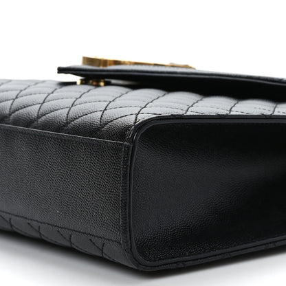 Saint Laurent Grain De Poudre Textured Mixed Matelasse Large Triquilt Monogram Satchel Black 8 of 8