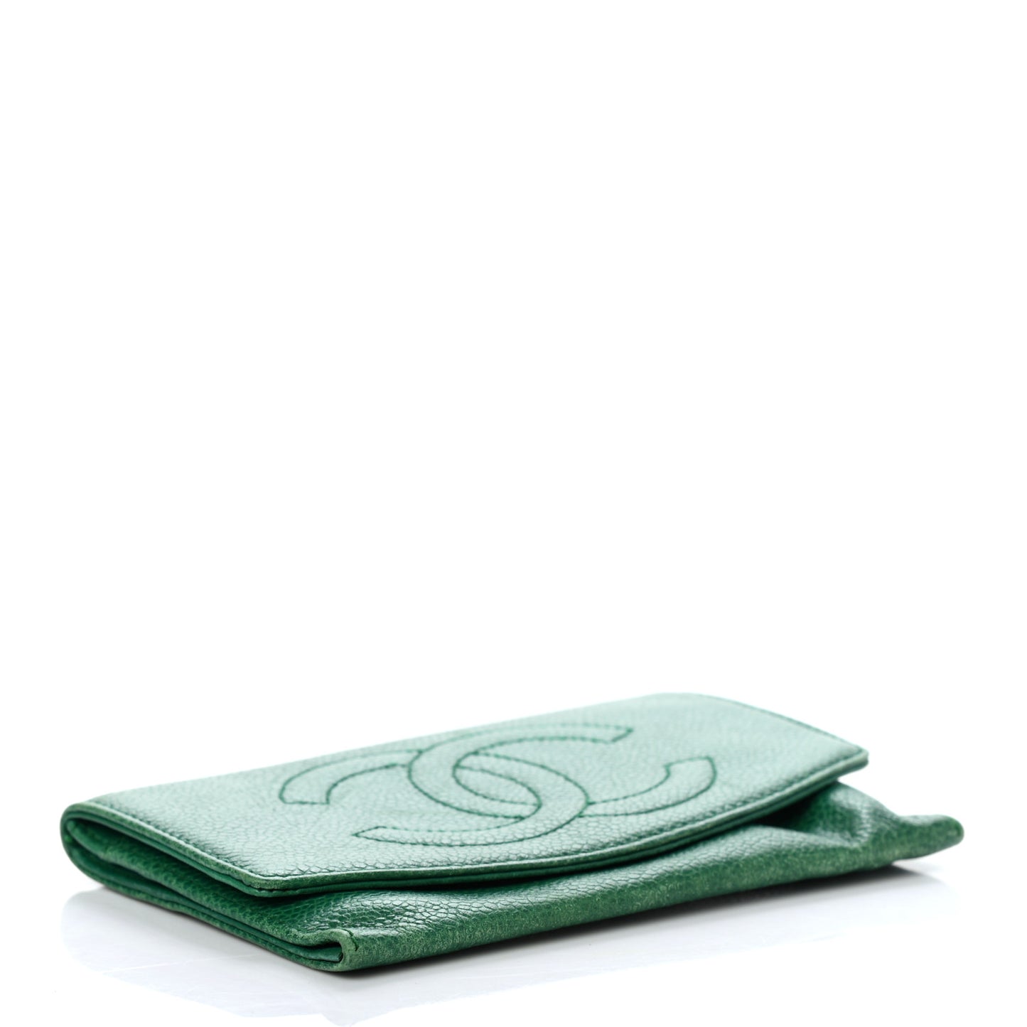 Caviar Timeless CC Card Holder Flap Wallet Green