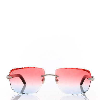 Cartier Metal Horn Square Sunglasses Pink Blue 2 of 9