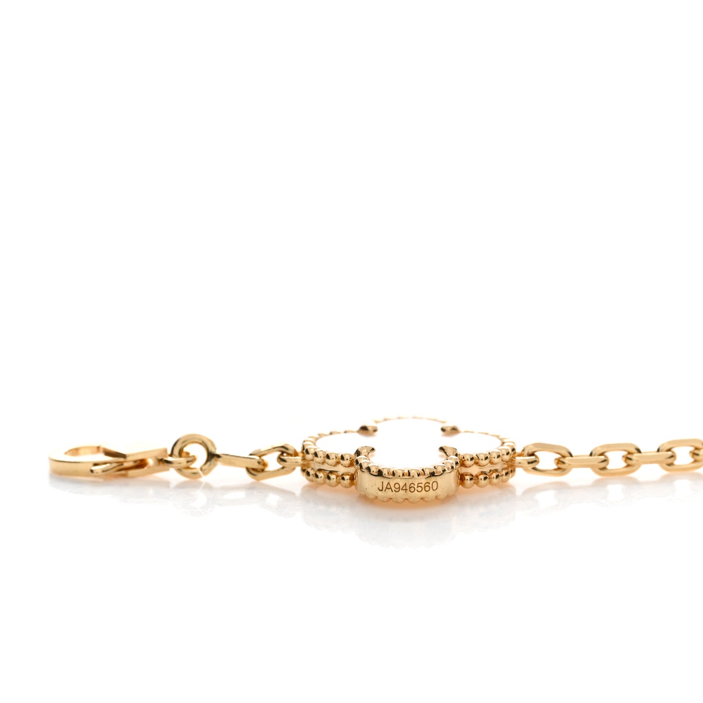 18K Yellow Gold Mother of Pearl 5 Motifs Vintage Alhambra Bracelet