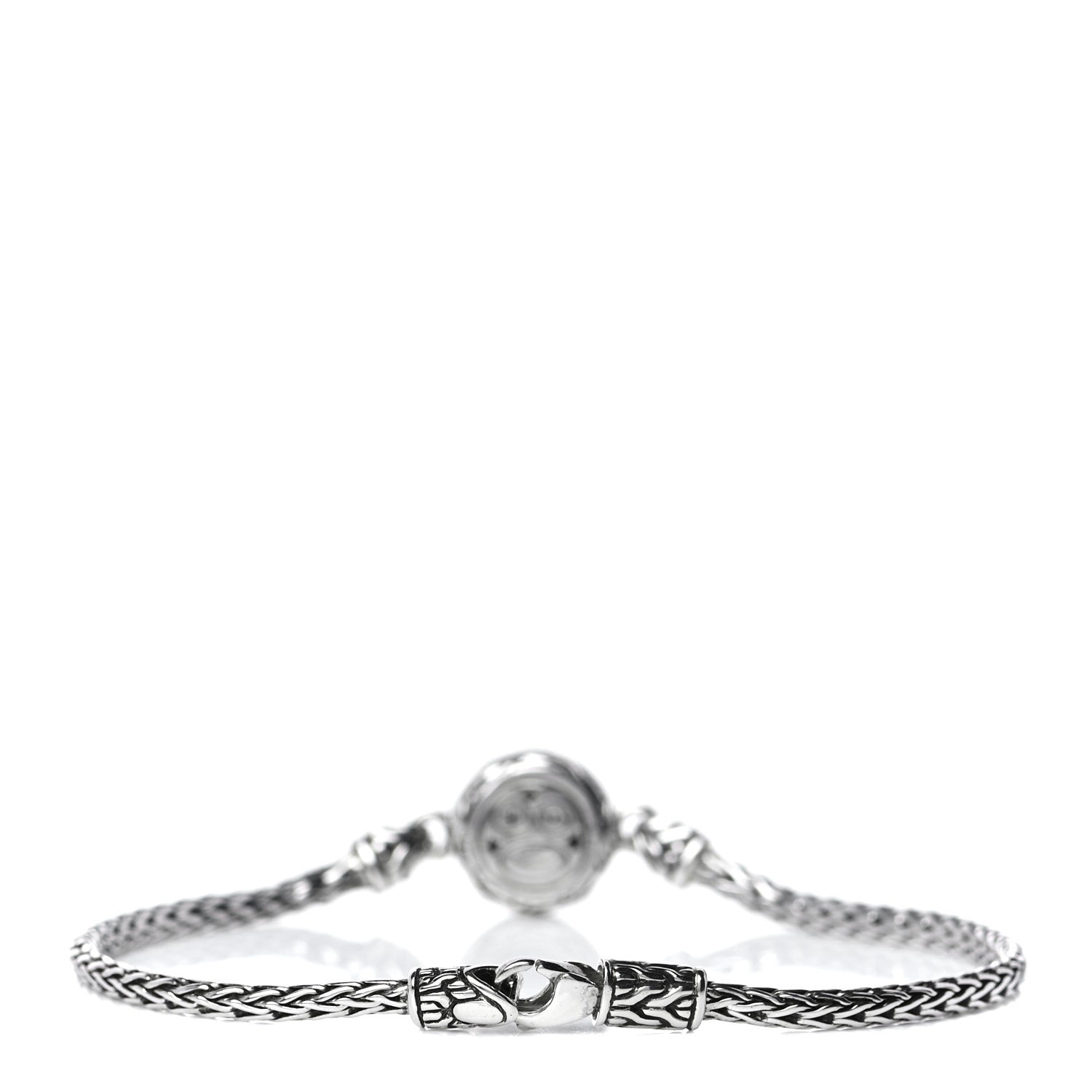 John Hardy Sterling Silver White Sapphire Classic Chain Round Station Bracelet 3 of 7