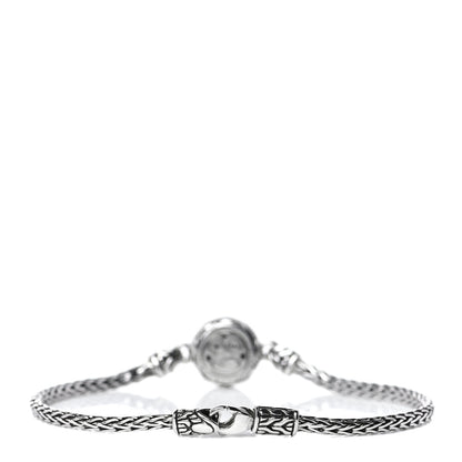 John Hardy Sterling Silver White Sapphire Classic Chain Round Station Bracelet 3 of 7