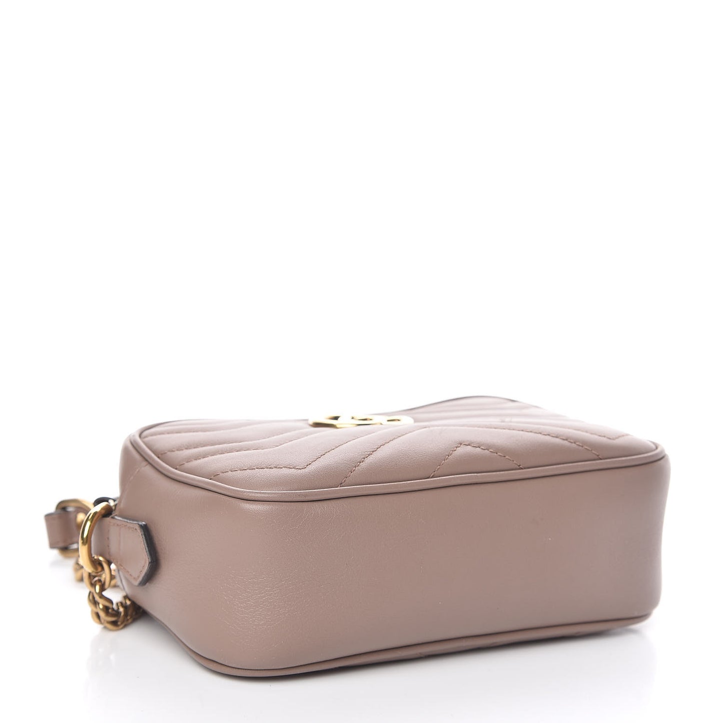 Calfskin Matelasse Mini GG Marmont Chain Shoulder Bag Nude